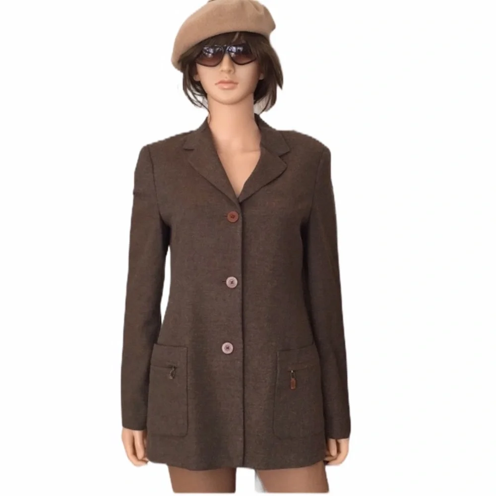 Vintage Talora brown wool silk cashmere blazer